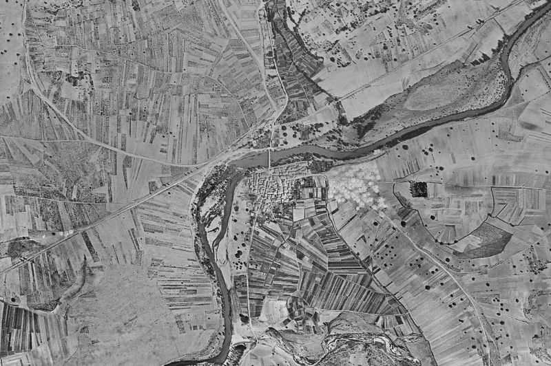 Ortofoto de 1956-1957 del núcleo de Puentedura
