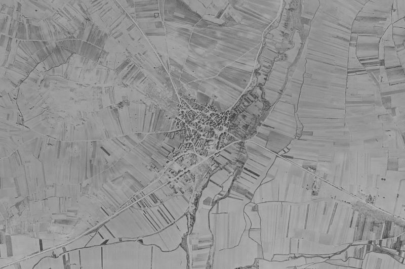 Ortofoto de 1956-1957 del núcleo de Quemada