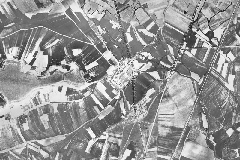 Ortofoto de 1956-1957 del núcleo de Quintanaortuño