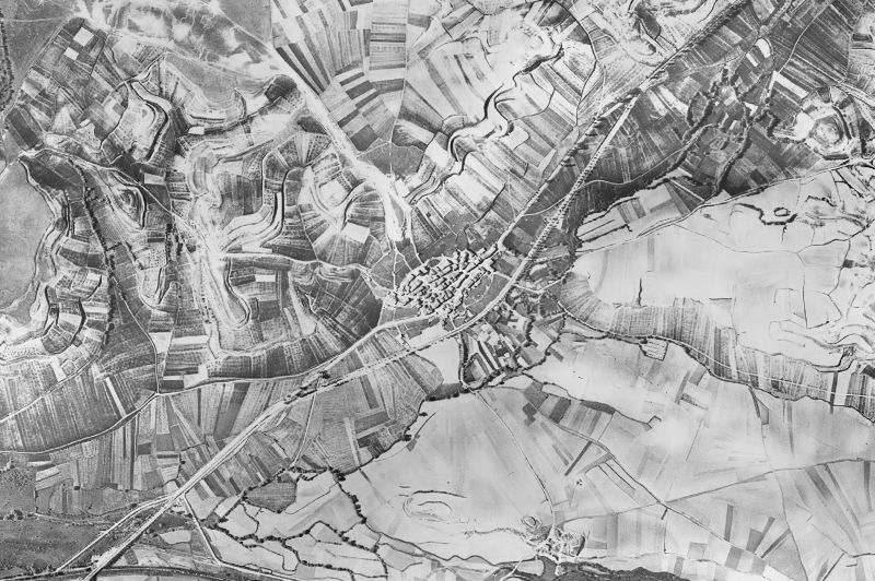 Ortofoto de 1956-1957 del núcleo de Quintanapalla