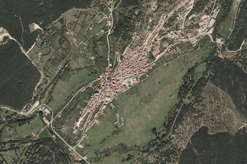 Ortofoto actual del núcleo de Quintanar de la Sierra