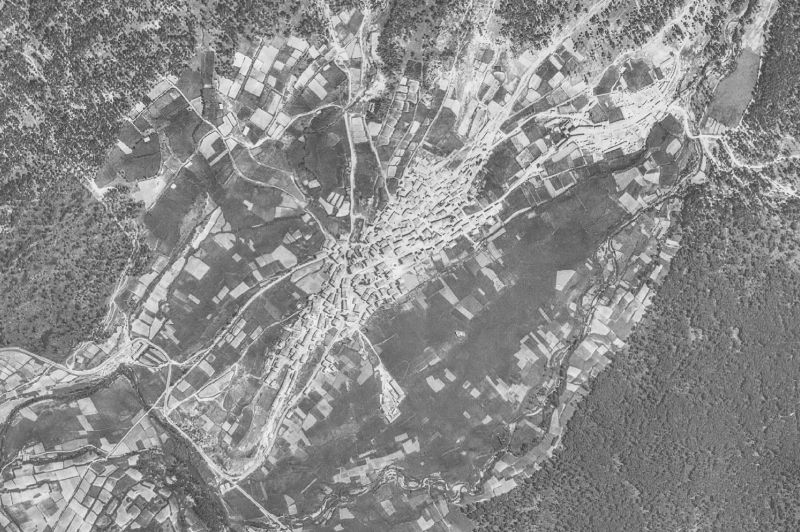 Ortofoto de 1956-1957 del núcleo de Quintanar de la Sierra