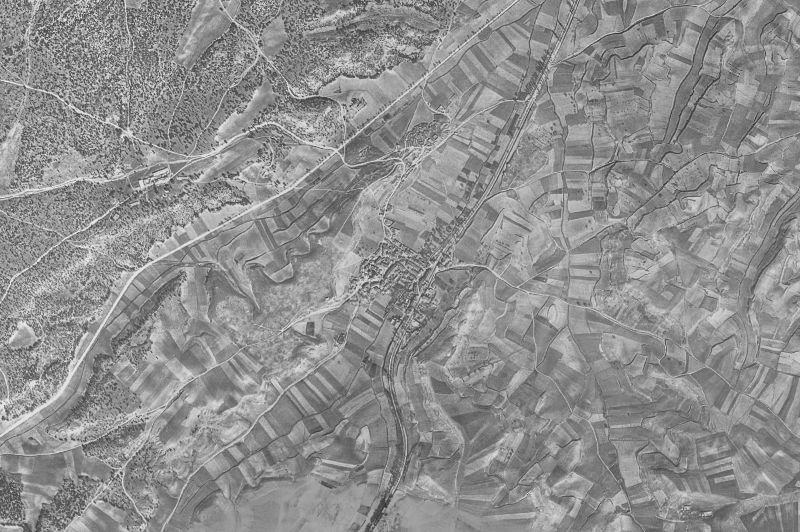 Ortofoto de 1956-1957 del núcleo de Quintanilla de la Mata