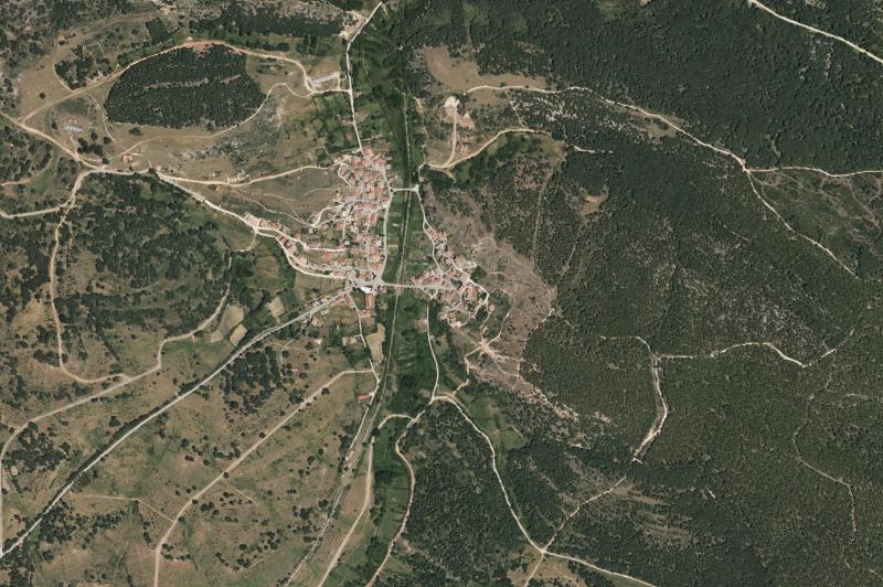 Ortofoto actual del núcleo de Rabanera del Pinar