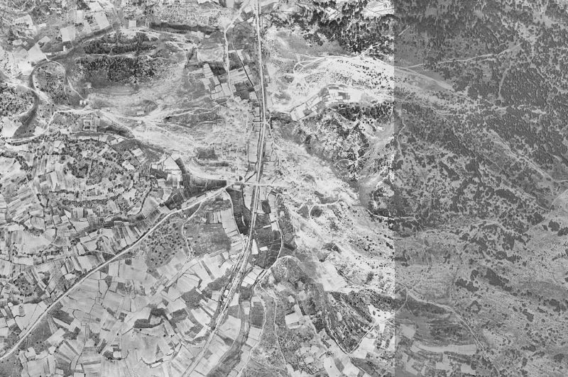 Ortofoto de 1956-1957 del núcleo de Rabanera del Pinar