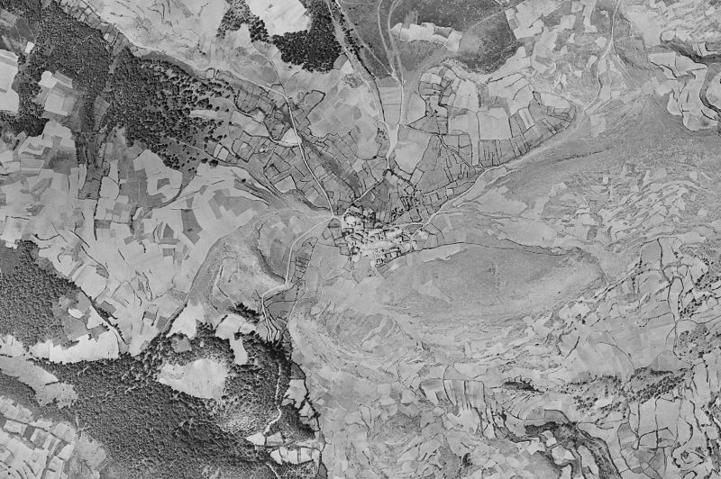 Ortofoto de 1956-1957 del núcleo de Rábanos