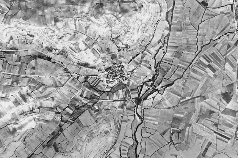 Ortofoto de 1956-1957 del núcleo de Rabé de las Calzadas