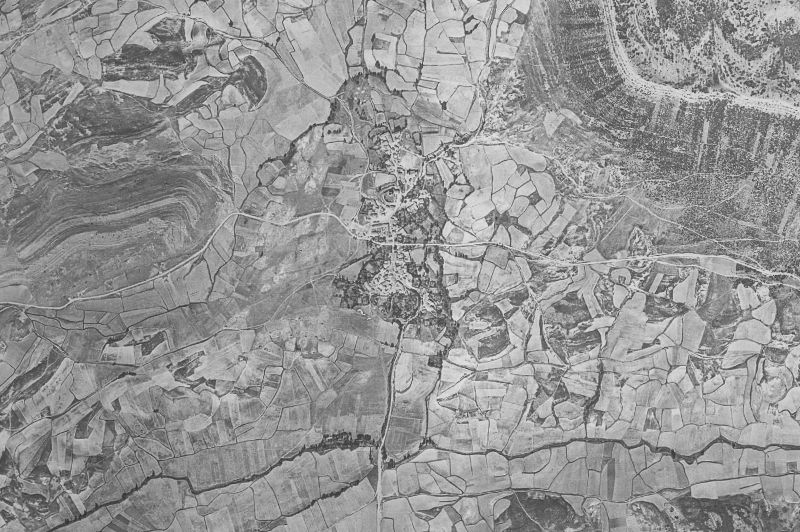 Ortofoto de 1956-1957 del núcleo de Rebolledo de la Torre