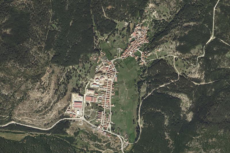 Ortofoto actual del núcleo de Regumiel de la Sierra