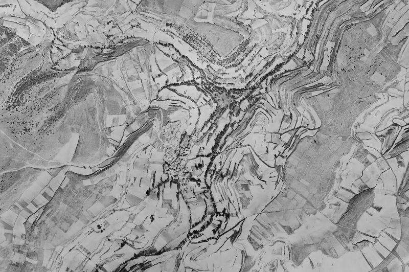 Ortofoto de 1956-1957 del núcleo de Reinoso