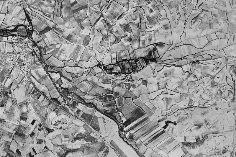 Ortofoto de 1956-1957 del núcleo de Saldaña de Burgos
