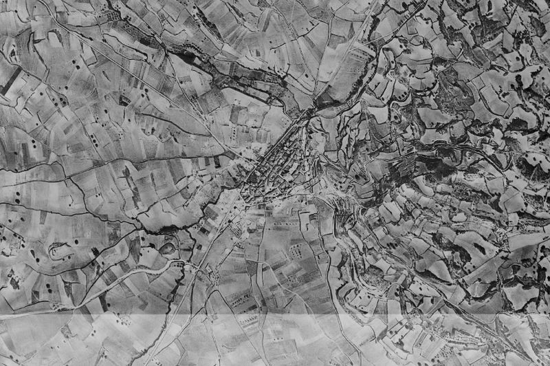 Ortofoto de 1956-1957 del núcleo de Santa Gadea del Cid