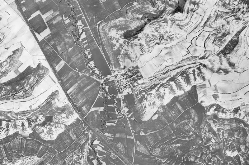 Ortofoto de 1956-1957 del núcleo de Santa María del Invierno