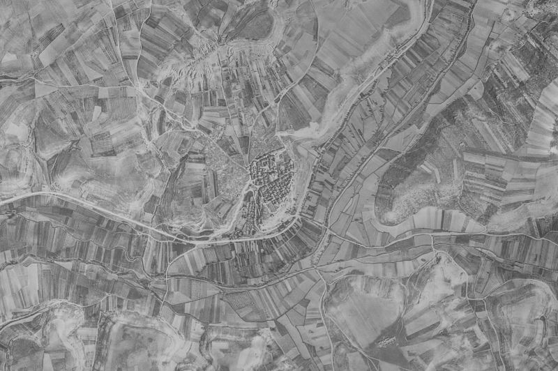 Ortofoto de 1956-1957 del núcleo de Santibáñez de Esgueva