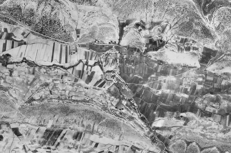 Ortofoto de 1956-1957 del núcleo de Santibáñez del Val