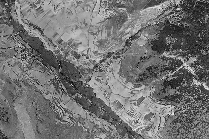 Ortofoto de 1956-1957 del núcleo de San Vicente del Valle
