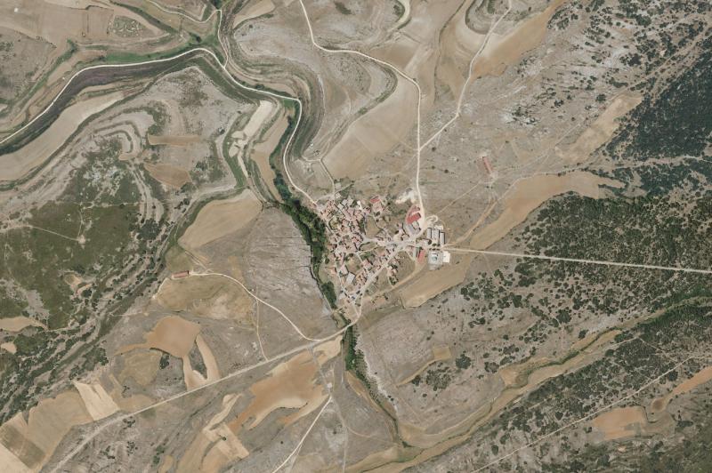 Ortofoto actual del núcleo de Sargentes de la Lora