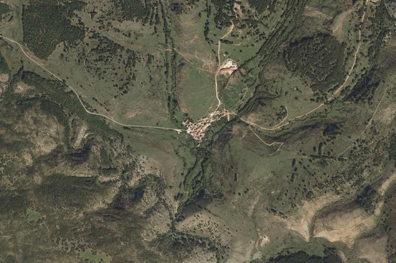 Ortofoto actual del núcleo de Tinieblas de la Sierra