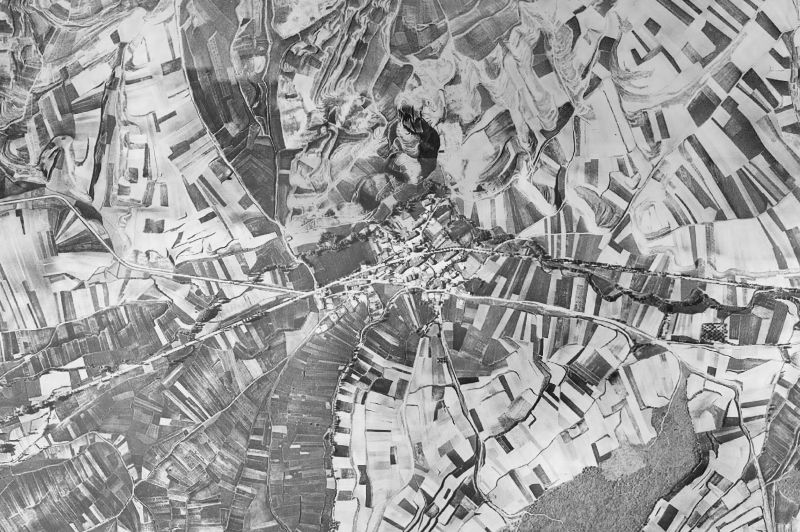 Ortofoto de 1956-1957 del núcleo de Tosantos
