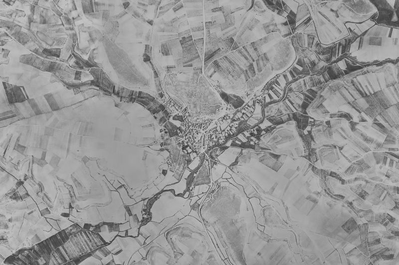 Ortofoto de 1956-1957 del núcleo de Tubilla del Lago