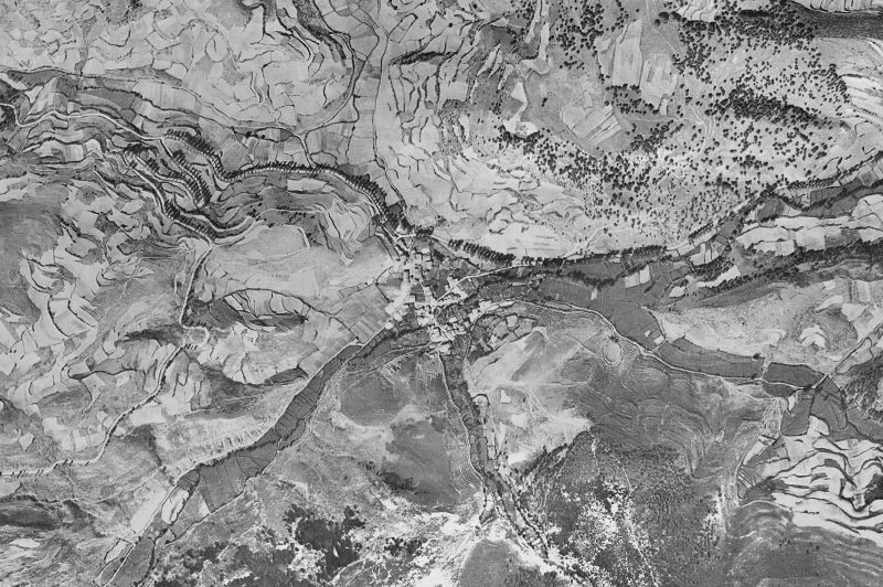 Ortofoto de 1956-1957 del núcleo de Valmala
