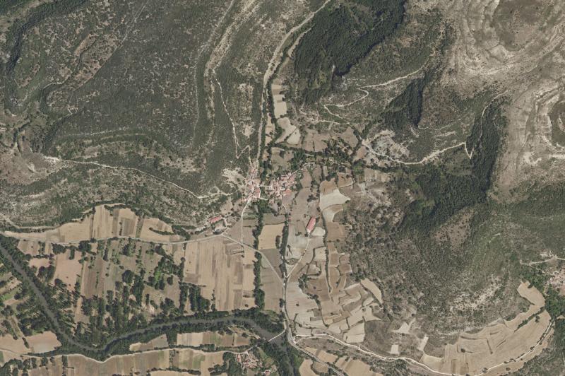 Ortofoto actual del núcleo de Valle de Manzanedo