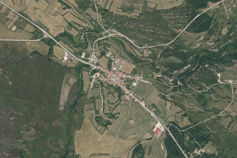 Ortofoto actual del núcleo de Valle de Valdebezana