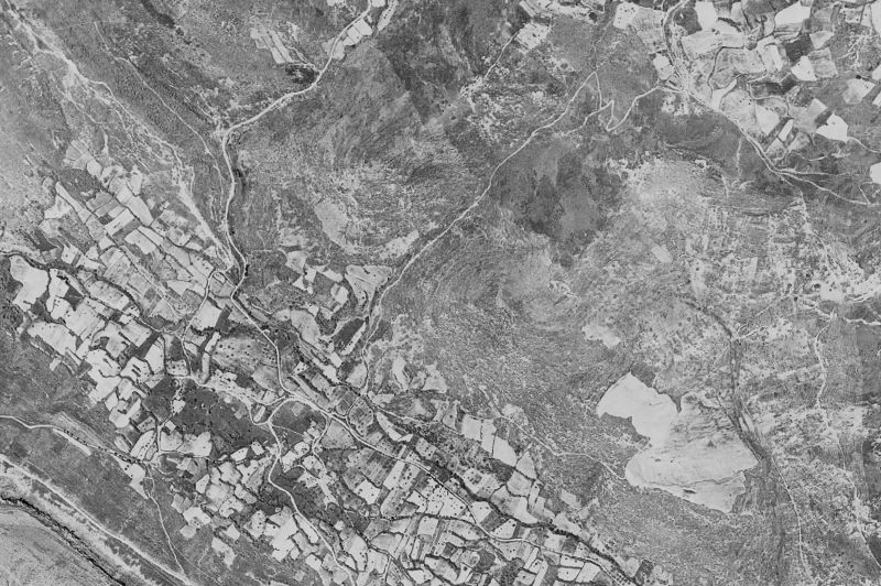 Ortofoto de 1956-1957 del núcleo de Valle de Zamanzas