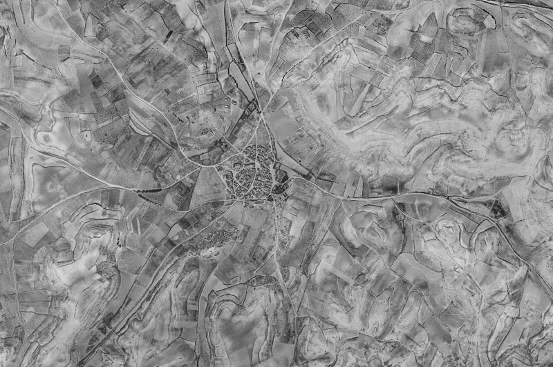 Ortofoto de 1956-1957 del núcleo de Valles de Palenzuela