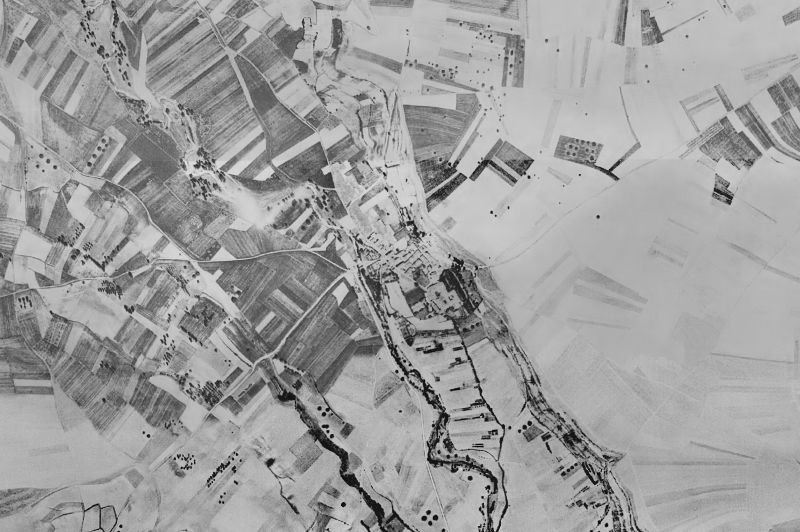Ortofoto de 1956-1957 del núcleo de Vileña