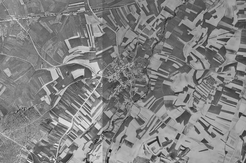 Ortofoto de 1956-1957 del núcleo de Viloria de Rioja