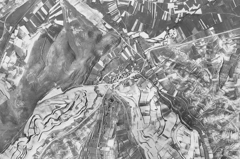 Ortofoto de 1956-1957 del núcleo de Villaescusa la Sombría