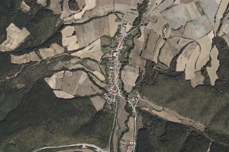 Ortofoto actual del núcleo de Villafranca Montes de Oca
