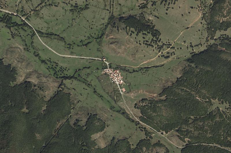 Ortofoto actual del núcleo de Villamiel de la Sierra