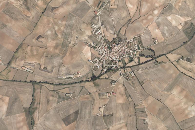 Ortofoto actual del núcleo de Villangómez