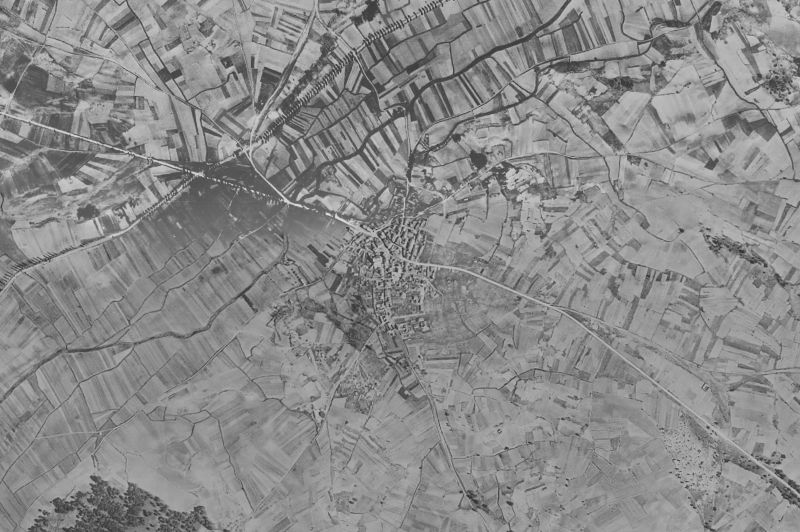 Ortofoto de 1956-1957 del núcleo de Villanueva de Gumiel