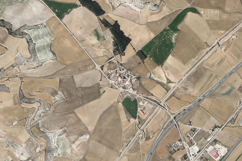 Ortofoto actual del núcleo de Villaquirán de los Infantes