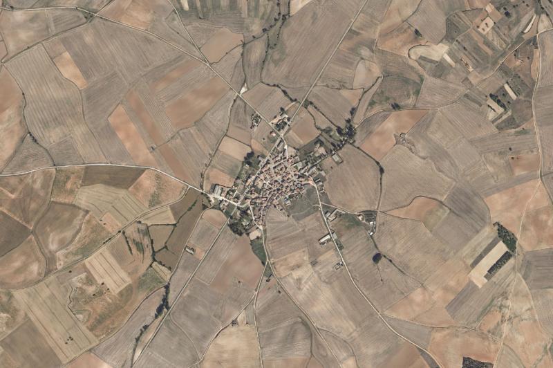 Ortofoto actual del núcleo de Villaverde del Monte