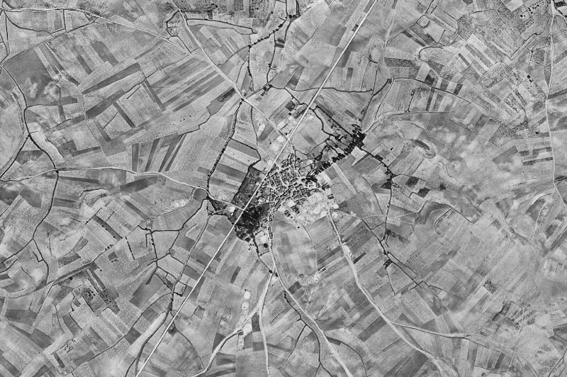 Ortofoto de 1956-1957 del núcleo de Villaverde del Monte