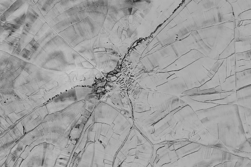 Ortofoto de 1956-1957 del núcleo de Zuñeda