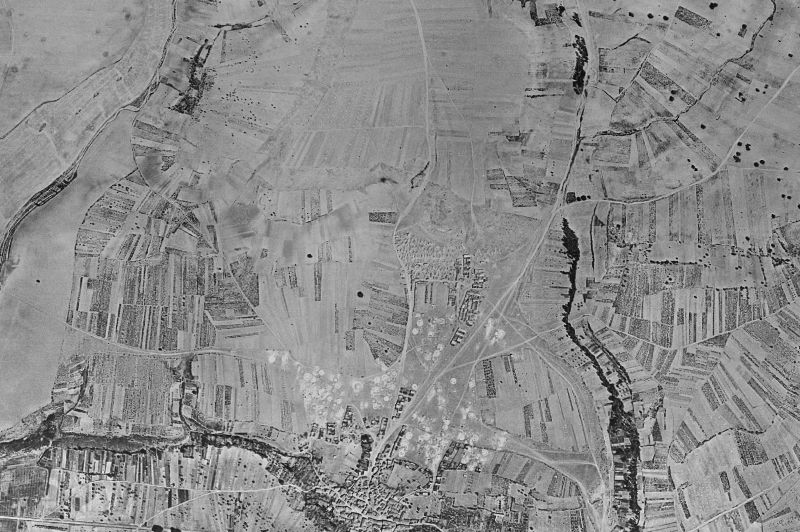 Ortofoto de 1956-1957 del núcleo de Quintanilla del Agua y Tordueles