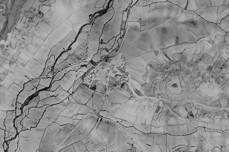 Ortofoto de 1956-1957 del núcleo de Valle de Santibáñez