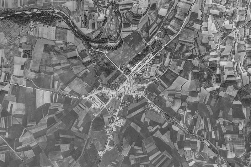Ortofoto de 1956-1957 del núcleo de Villarcayo de Merindad de Castilla la Vieja