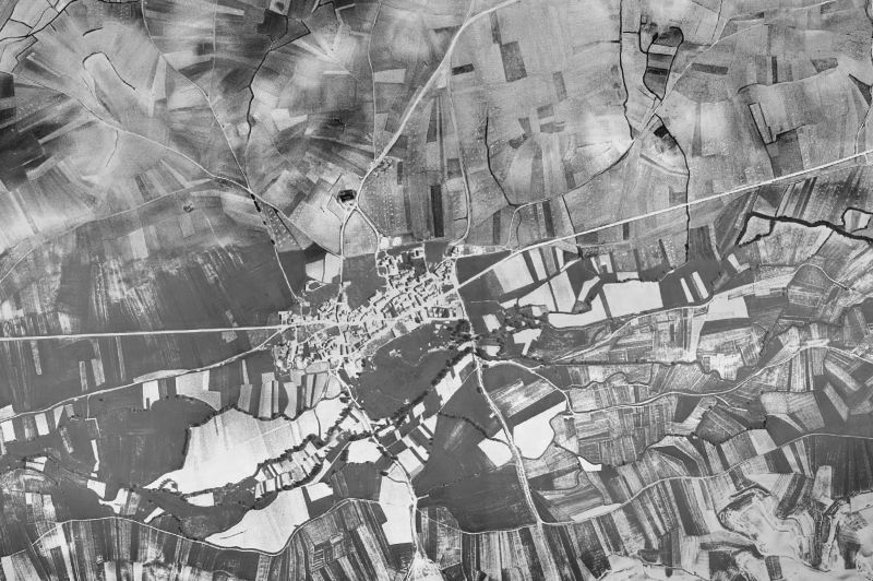 Ortofoto de 1956-1957 del núcleo de Valle de las Navas