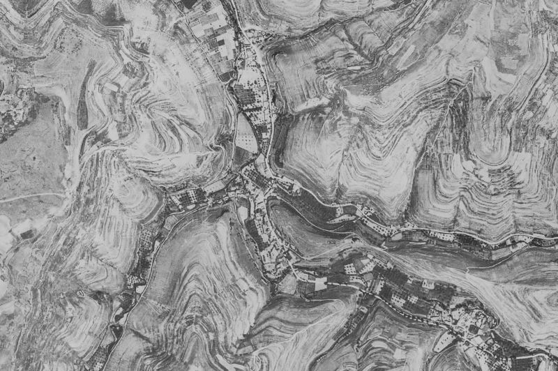Ortofoto de 1956-1957 del núcleo de Valle de Sedano