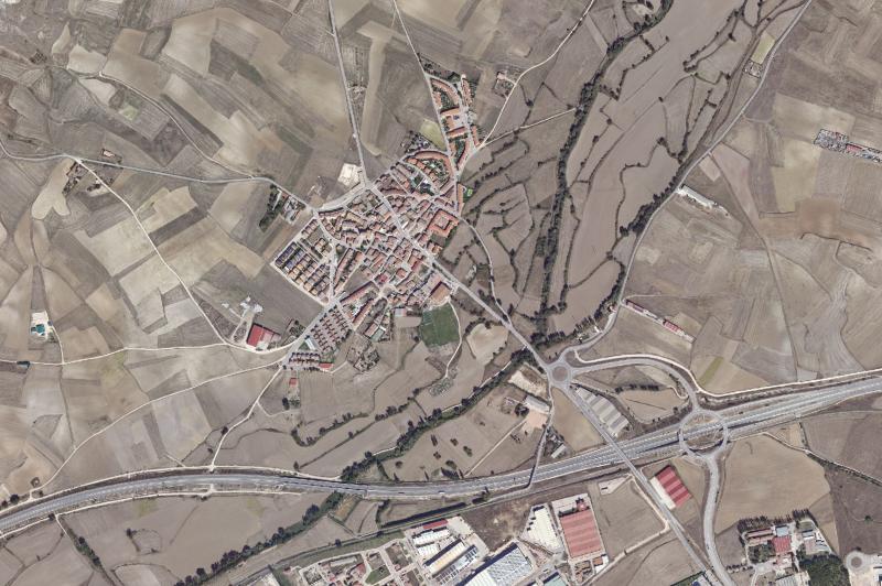 Ortofoto actual del núcleo de Alfoz de Quintanadueñas