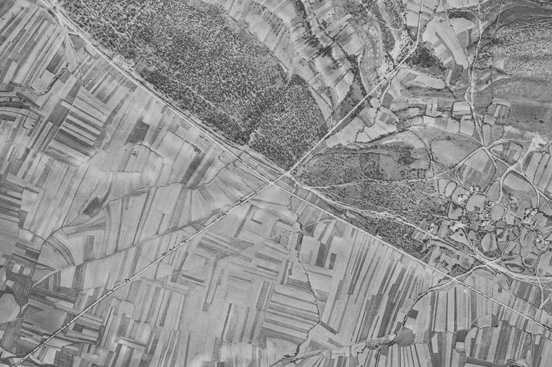Ortofoto de 1956-1957 del núcleo de Valle de Losa