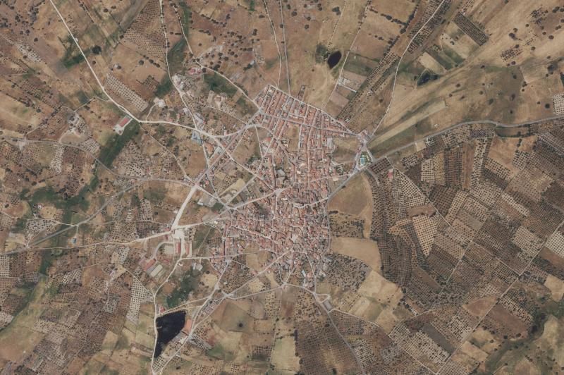 Ortofoto actual del núcleo de Albalá
