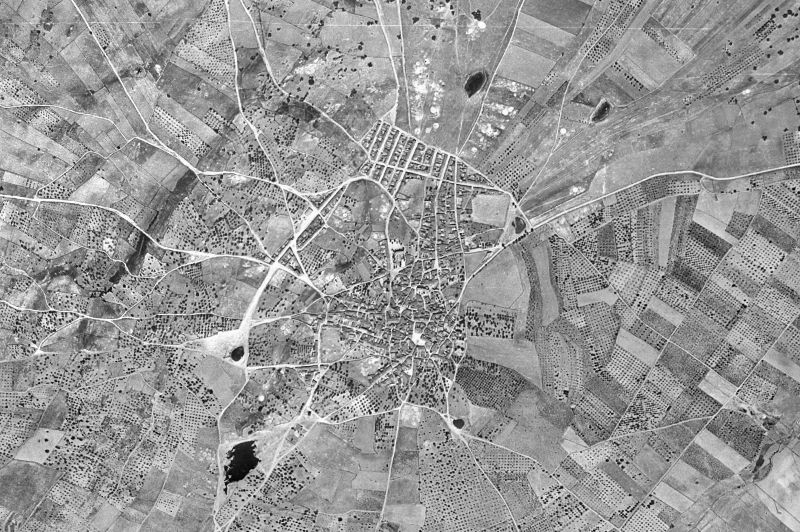 Ortofoto de 1956-1957 del núcleo de Albalá