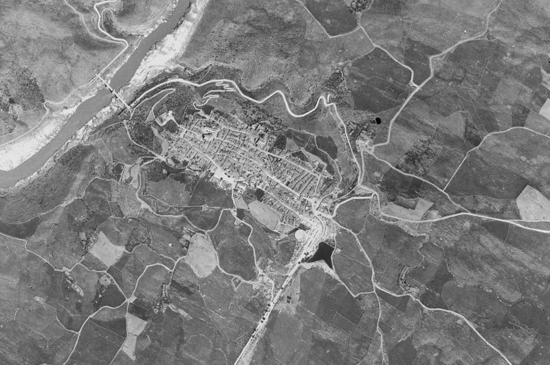 Ortofoto de 1956-1957 del núcleo de Alcántara